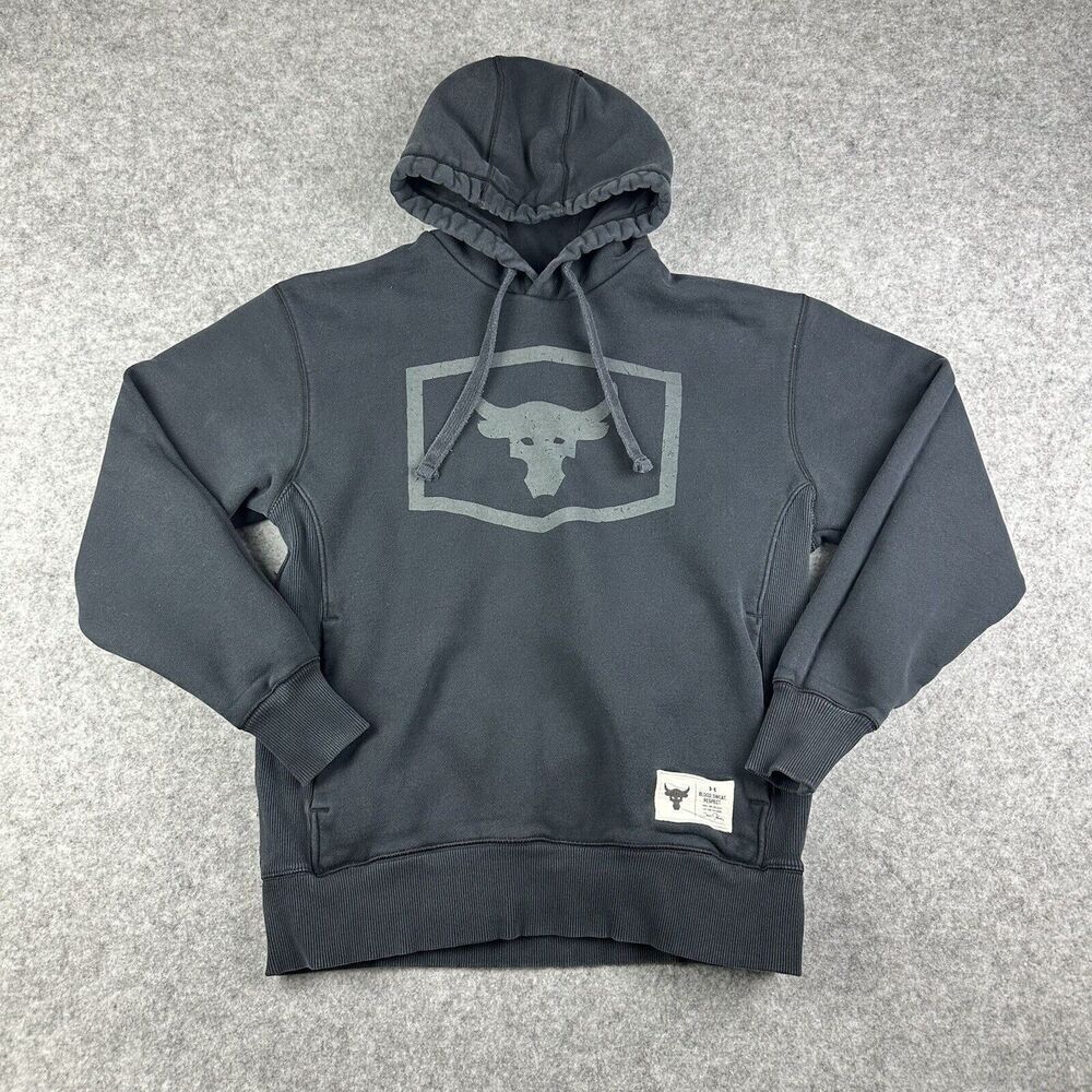 Under Armour Project Rock Hoodie Sweatshirt Mens Small Fleece Lounge Workout Gym